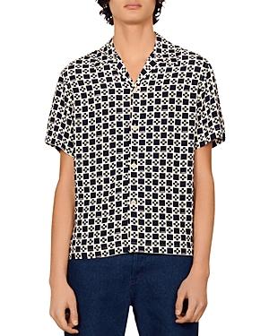 Sandro Cross Check Short Sleeve Shirt