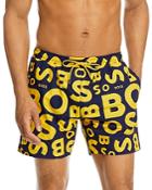 Boss Camio Logo Print Regular Fit Swim Trunks
