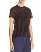 Dkny Contrast Stitching Sheer Blouse