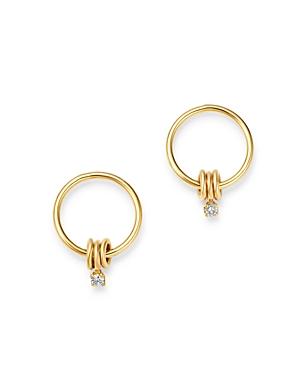 Zoe Chicco 14k Yellow Gold Diamond Small Circle Drop Earrings