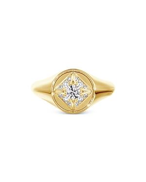 De Beers Forevermark Icon Diamond Circle Signet Ring In 18k Yellow Gold, 0.25 Ct. T.w.