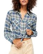 Free People First Bloom Plaid Button-front Shirt