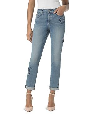 Nydj Embroidered Boyfriend Jeans In Pacific