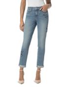 Nydj Embroidered Boyfriend Jeans In Pacific