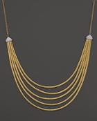 Marco Bicego 18k Yellow Gold Cairo Five Strand Necklace With Diamonds, 16.5