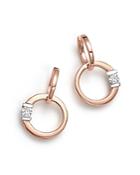 Roberto Coin 18k Rose Gold Circle Earrings With Diamonds