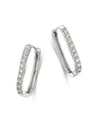 Bloomingdale's Diamond Square Hoop Earrings In 14k White Gold - 100% Exclusive