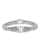 Lagos 18k Gold And Sterling Silver Caviar Color Bracelet With White Topaz