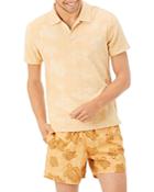 Vilebrequin Sand Turtles Cotton Blend Terry Jacquard Regular Fit Polo Shirt
