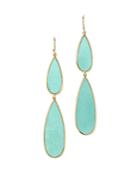 Ippolita 18k Yellow Gold Rock Candy Double Teardrop Earrings With Turquoise