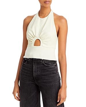 3.1 Phillip Lim Vegan Leather Halter Top