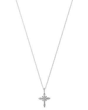 Bloomingdale's Diamond Cross Pendant Necklace In 14k White Gold, 0.30 Ct. T.w. - 100% Exclusive