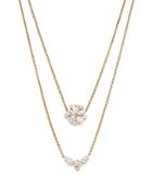 Nadri Leilani 18k Gold Plated Cubic Zirconia Flower Convertible Necklace, 16-17