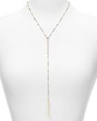 Rebecca Minkoff Beaded Pave Bar Y Necklace, 17