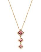 Olivia B 14k Yellow Gold Tiered Pink Tourmaline Drop Pendant Necklace, 17 - 100% Exclusive