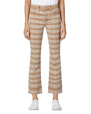 Hudson Barbara Bootcut Ankle Jeans In Oatmeal Checker Print