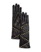 Agnelle Studded Leather Gloves