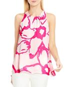 Vince Camuto Exploded Floral Print Shirred Top