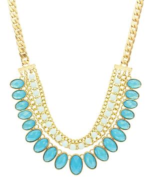 Sparkling Sage Stone Lined Statement Necklace - Compare At $117