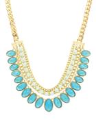 Sparkling Sage Stone Lined Statement Necklace - Compare At $117