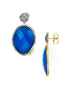 Freida Rothman Faceted Blue Agate Drop Earrings