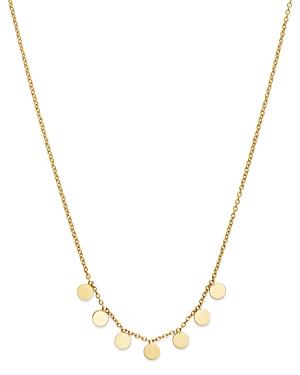 Zoe Chicco 14k Yellow Gold Itty Bitty Dangling Round Discs Necklace, 16