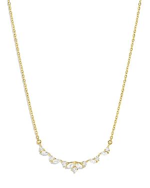 Bloomingdale's Diamond Marquis And Round Cut Curved Bar Necklace In 14k Yellow Gold, 0.50 Ct. T.w. - 100% Exclusive