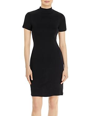 Three Dots Short Sleeve Mock Neck Dress