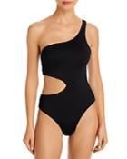 Aqua One Shoulder Cut Out One Piece Swimsuit - 100% Exclusive