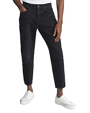 Reiss Daniel Cropped Slim Fit Jeans In Washed Black