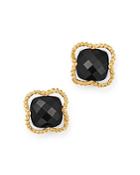 Bloomingdale's Black Onyx Clover Stud Earrings In 14k Yellow Gold - 100% Exclusive