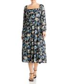 Wayf Plus Floral Print Midi Dress