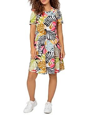 Leota Maci Leaf Print Tee Dress