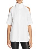 Dkny Funnel Neck Cold Shoulder Shirt - 100% Bloomingdale's Exclusive