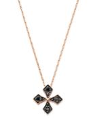 Bloomingdale's Black Diamond Milgrain Cross Pendant Necklace In 14k Rose Gold, 0.25 Ct. T.w. - 100% Exclusive