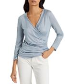 Lauren Ralph Lauren Metallic Wrap Front Top