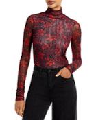 Cinq A Sept Stargazer Lilies Mock Neck Top