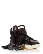 Saint Laurent Men's Cure Fringe Mid Top Sneakers