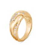 John Hardy 18k Yellow Gold Lahar White & Gray Diamond Pave Ring