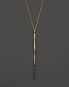 Zoe Chicco 14k Long Vertical Bar Necklace With White And Black Diamonds, 24