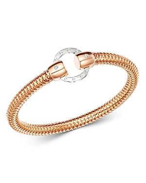 Roberto Coin 18k Rose & White Gold Primavera Diamond Circle Stretch Bangle Bracelet