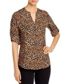 Calvin Klein Leopard-print Roll-sleeve Shirt
