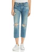 Frame Le Stevie Distressed Cropped Jeans In Deane