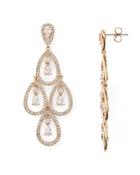 Nadri Pear Shaped Chandelier Earrings