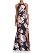 Avery G Floral Brocade Gown