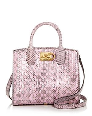 Salvatore Ferragamo The Studio Woven Snakeskin Shoulder Bag