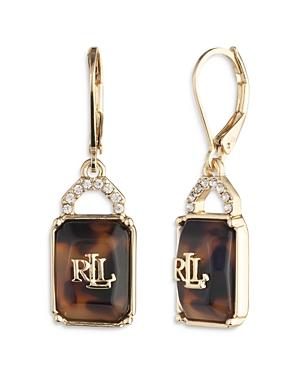 Lauren Ralph Lauren Logo Tortoise Stone Drop Earrings