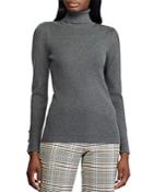 Lauren Ralph Lauren Puff-shoulder Ribbed Turtleneck Sweater