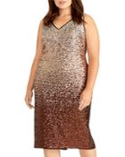 Rachel Roy Plus Ombre Sequined Midi Dress