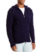 The Men's Store At Bloomingdale's Wool & Cashmere Cable Knit Full Zip Hoodie, 100% Exclusive